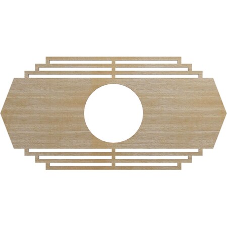 Ekena Millwork Chrysler Wood Fretwork Pierced Ceiling Medallion, Hickory, 16"W x 8"H x 4 1/4"ID x 1/4"T CMWP16X08X0250CSHI